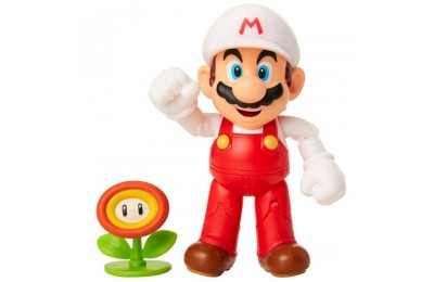 Super Mario 4" Figure - Fire Mario With Flower UK Sale