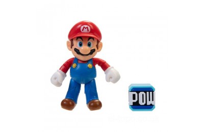 Super Mario 4" Figure - Mario With POW Block UK Sale