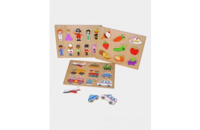 Chad Valley playsmart wooden puzzles - 3 pack UK Sale