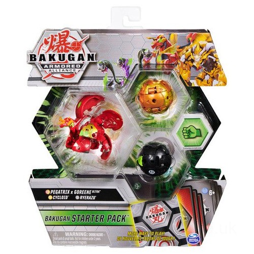 Bakugan Armored Alliance Starter Pack Trading Card and Figures - Fused Pegatrix x Goreene, Cycloid and Ryerazu UK Sale