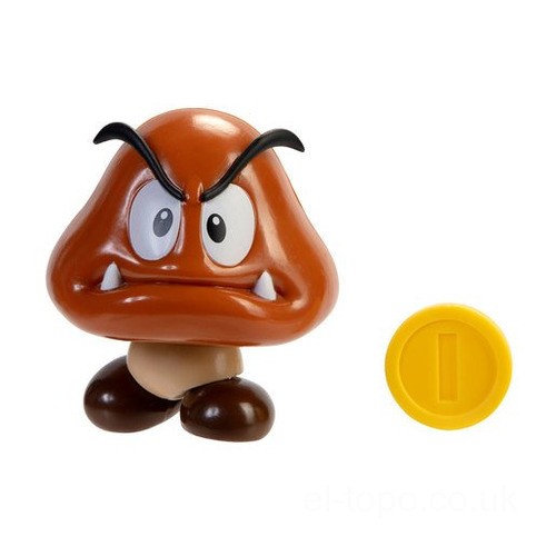 Super Mario 4" Figure - Goomba with Coin UK Sale