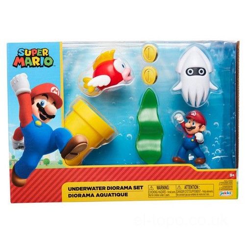 Super Mario Underwater 2.5" Figure Diorama Play Set UK Sale