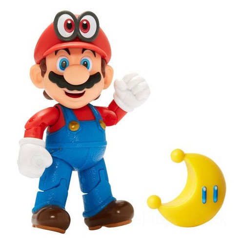 Super Mario 4" Figure - Mario wear Cappy with Yellow Power Moon UK Sale