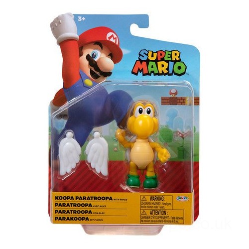 Super Mario 4" Figure - Green Para Koopa Troopa with Wings UK Sale