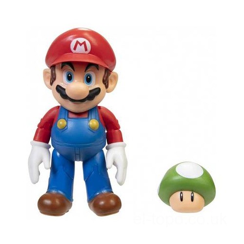 Super Mario 4" Figure - Mario With 1 up Mushroom UK Sale