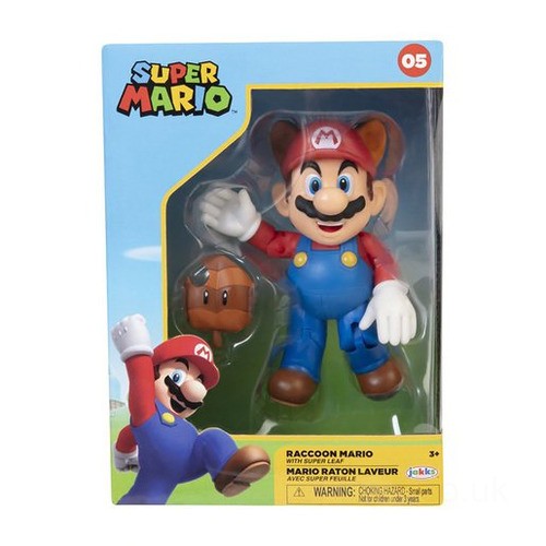 Super Mario 4" Figure - Raccoon Mario With Leaf UK Sale