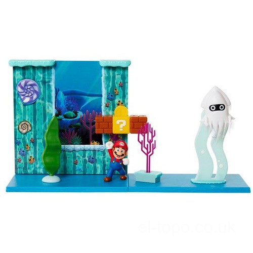 Super Mario Underwater Playset with 2.5" Figure UK Sale