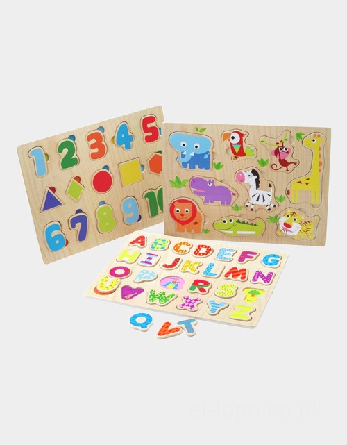 Chad Valley playsmart 3 pack wooden puzzles UK Sale