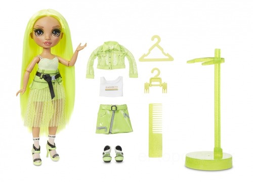 Rainbow High Karma Nichols – Neon Green Fashion Doll with 2 Complete Mix & Match Outfits and add-ons UK Sale
